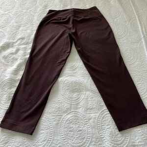 Women With Control: Brown Tummy Control pull on  Capris straight legs, Size M